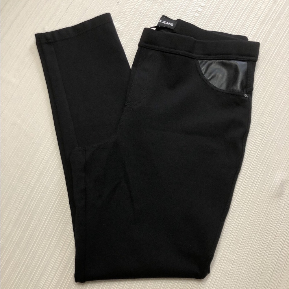 NWOT DKNY JEAN Mid Rise Pull On Ponte Pant Sz L  #2155